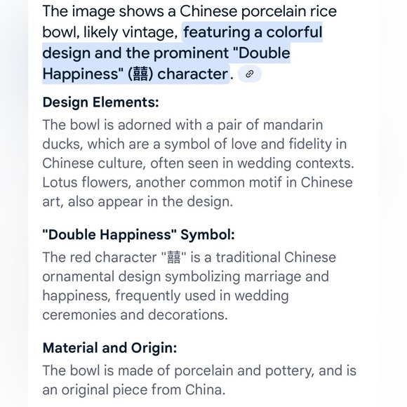 Vtg Chinese Porcelain Rice Soup Bowls Set Of 4 Birds Oriental Happiness Wedding - Picture 9 of 9